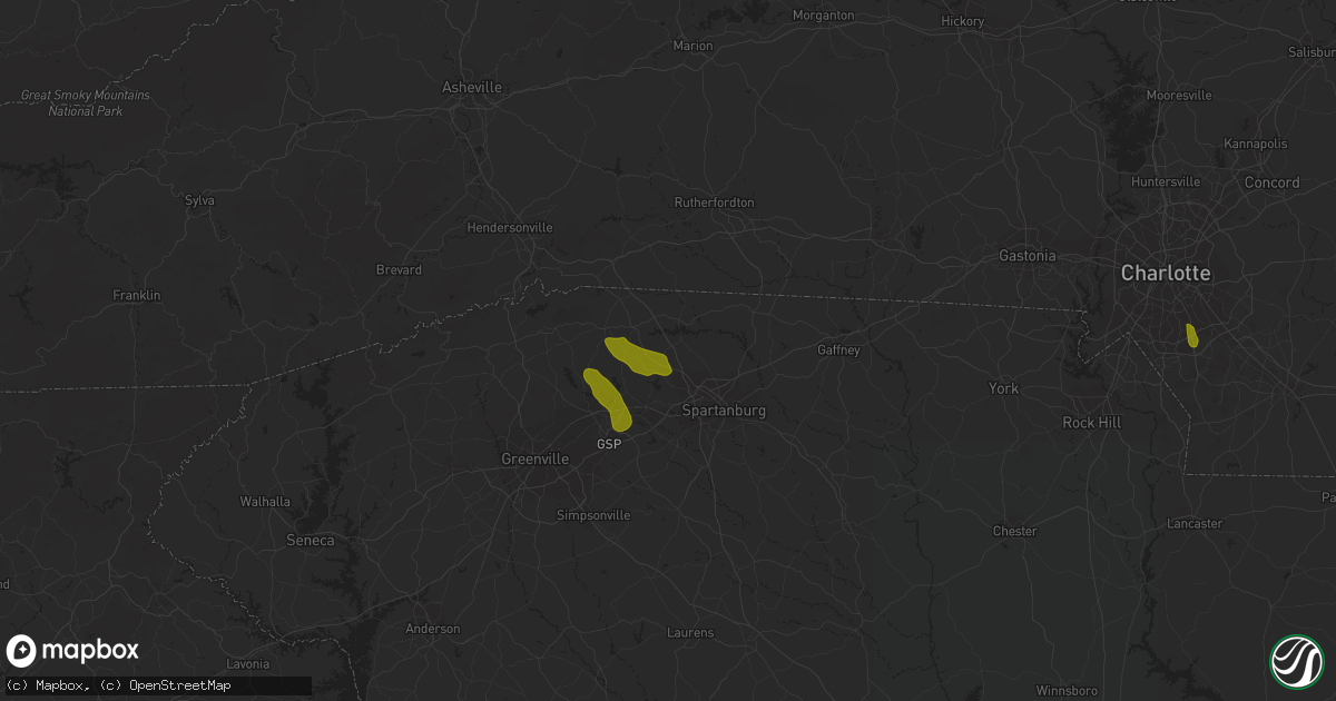 Hail map in Inman, SC on June 25, 2018