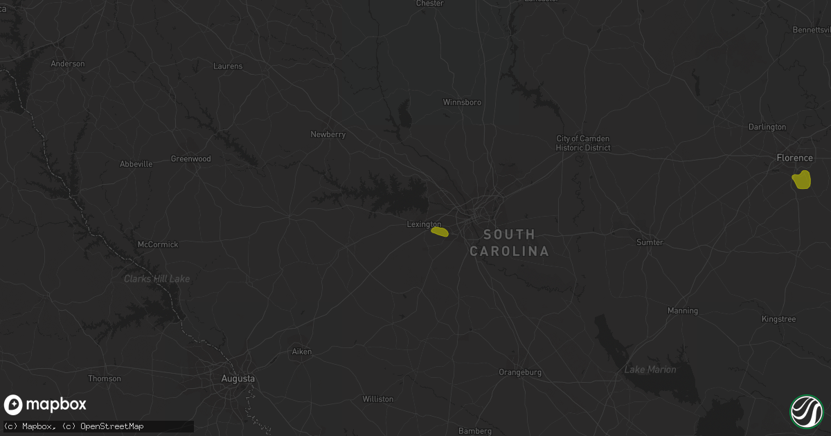 Hail map in Lexington, SC on June 25, 2018