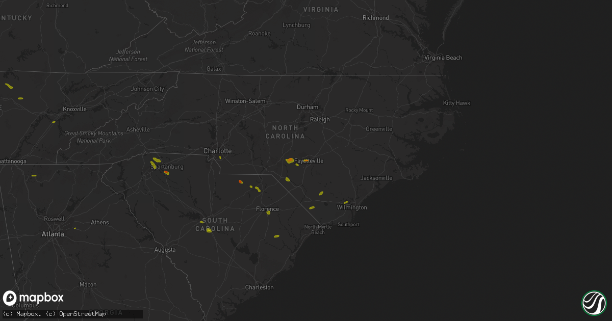Hail map on June 25, 2018