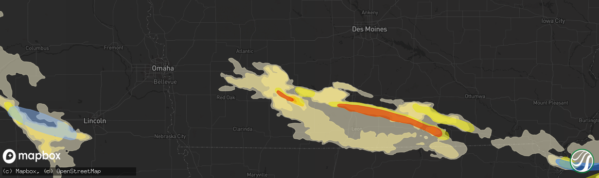 Hail map in Creston, IA on June 25, 2019