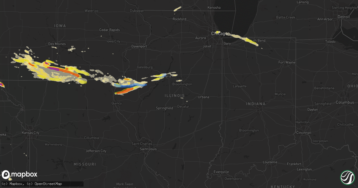 Hail map in Illinois on June 25, 2019