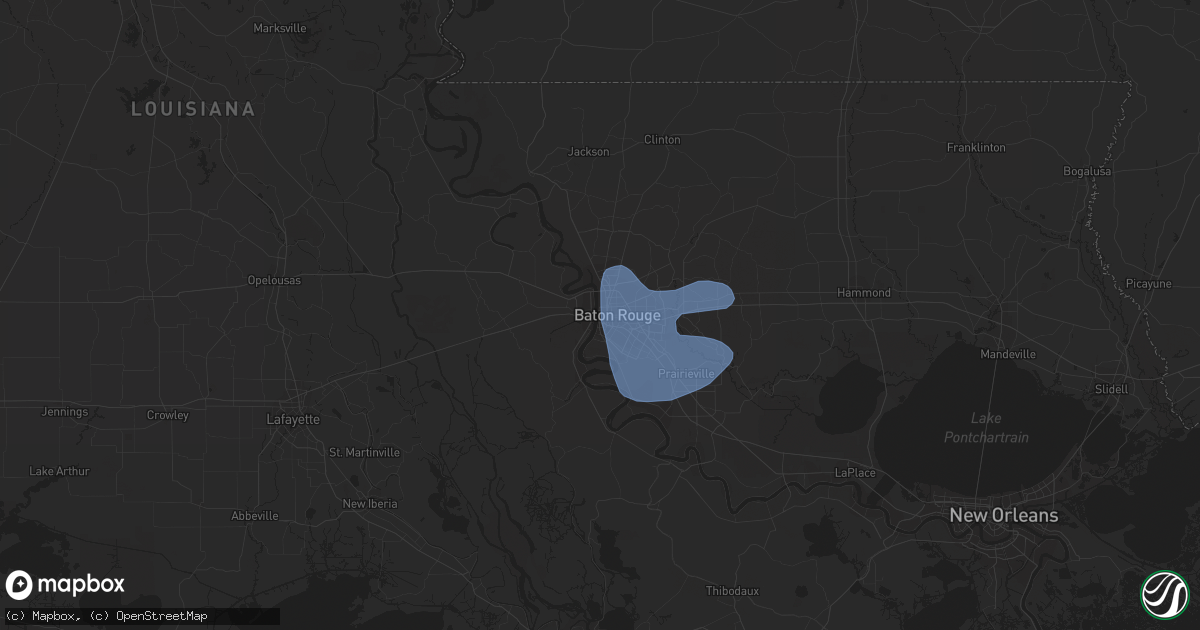 Hail map in Baton Rouge, LA on June 25, 2020