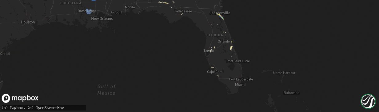 Hail map in Florida on June 25, 2020