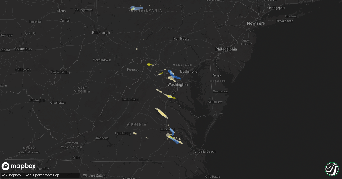 Hail map in Maryland on June 25, 2020