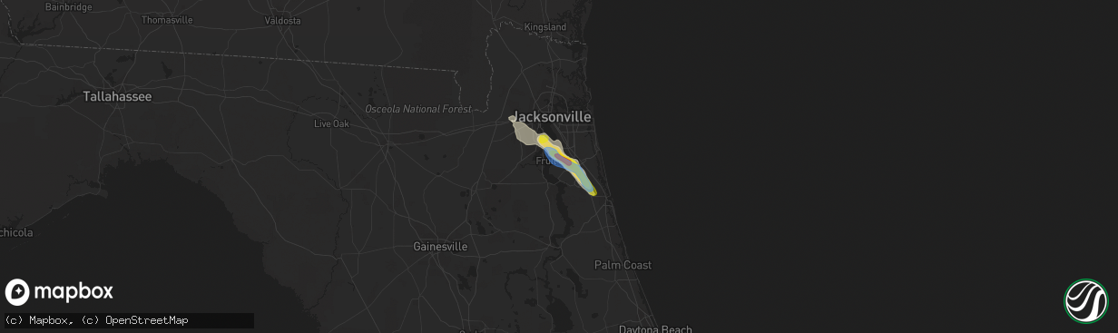 Hail map in Saint Johns, FL on June 25, 2020