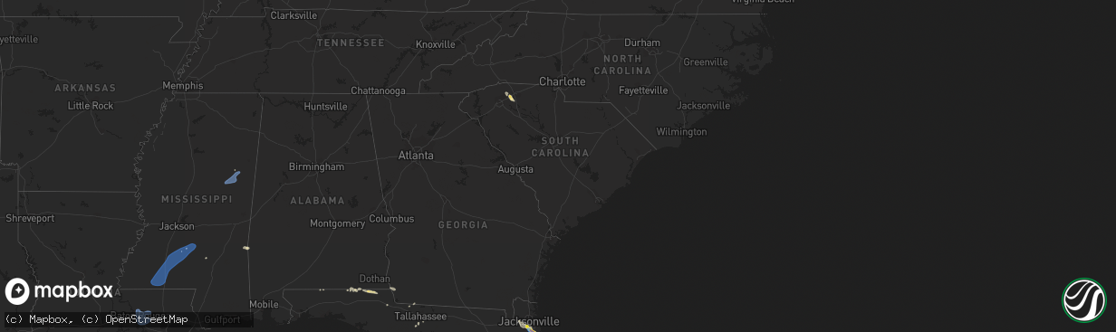 Hail map in South Carolina on June 25, 2020