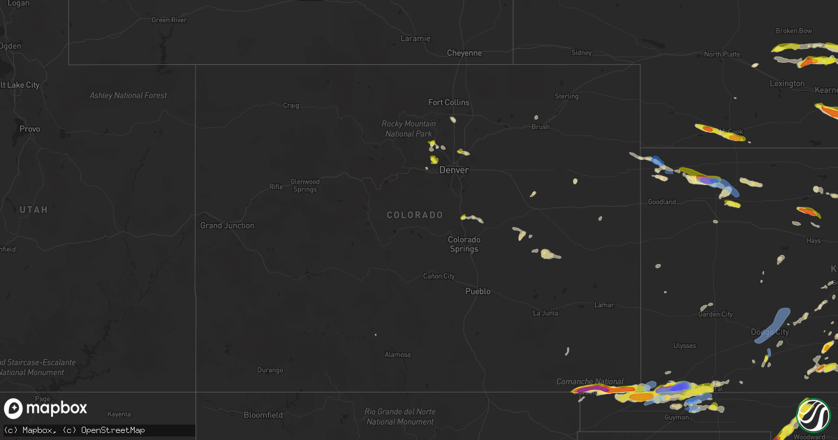 Hail map in Colorado on June 25, 2021