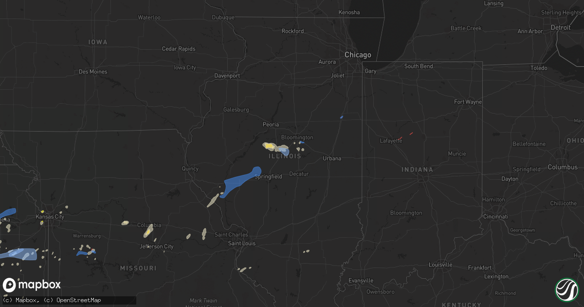 Hail map in Illinois on June 25, 2021