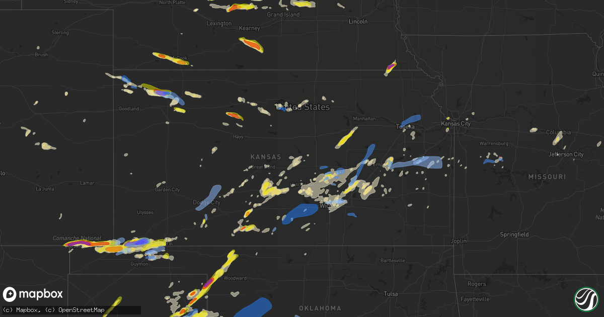 Hail map in Kansas on June 25, 2021