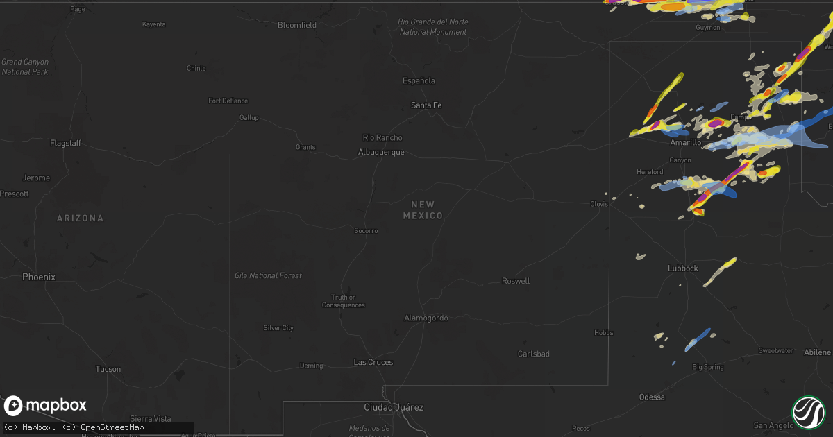 Hail map in New Mexico on June 25, 2021