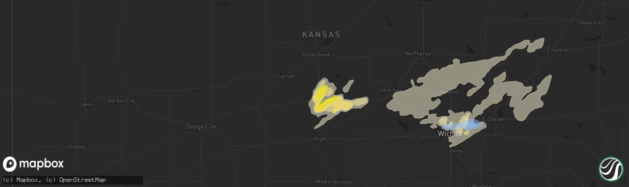 Hail map in St John, KS on June 25, 2021