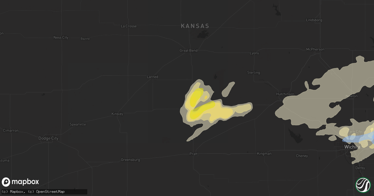 Hail map in St John, KS on June 25, 2021