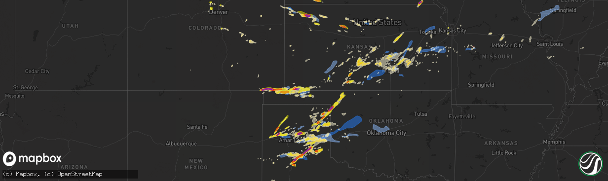 Hail map on June 25, 2021