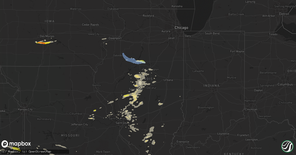 Hail map in Illinois on June 25, 2022