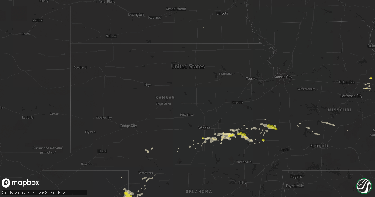 Hail map in Kansas on June 25, 2022