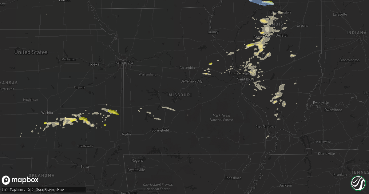 Hail map in Missouri on June 25, 2022