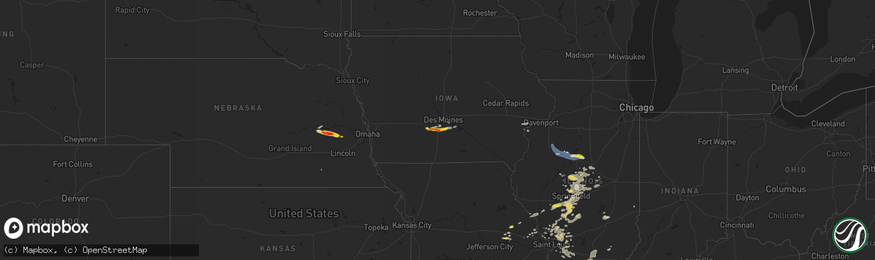 Hail map on June 25, 2022