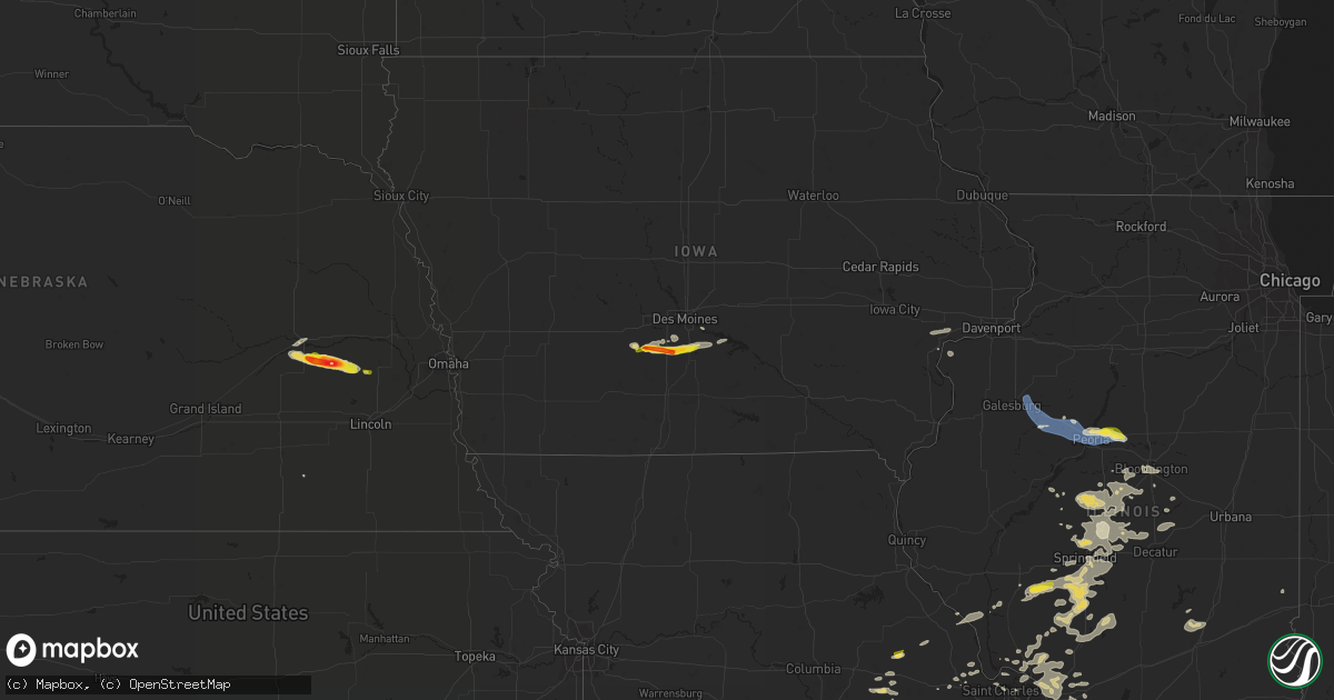 Hail map on June 25, 2022