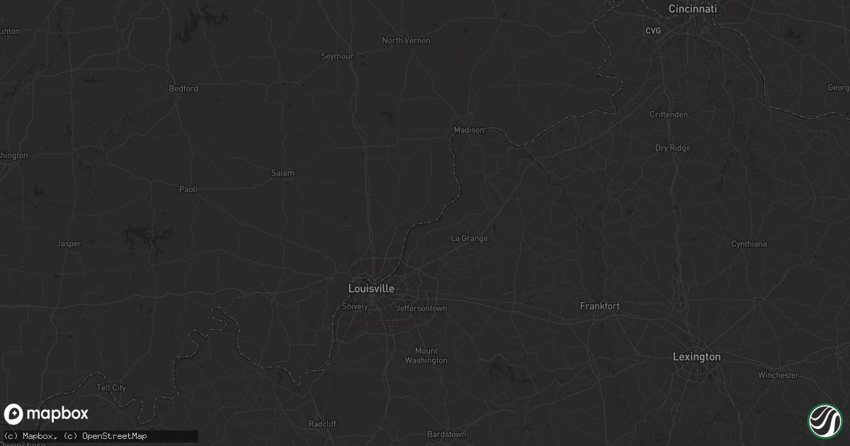 Hail map in Auburn, IN on June 25, 2023