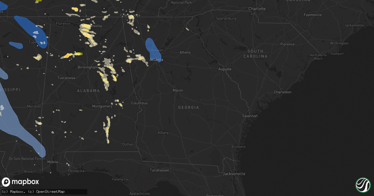 Hail map in Georgia on June 25, 2023