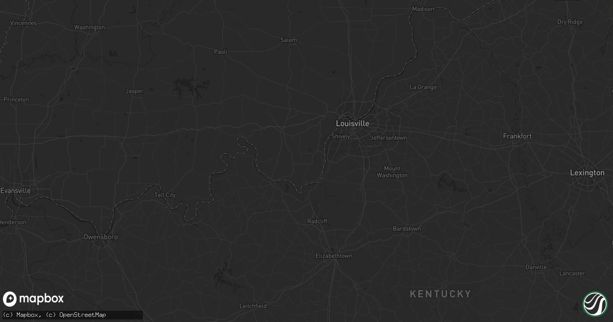Hail map in Kirklin, IN on June 25, 2023