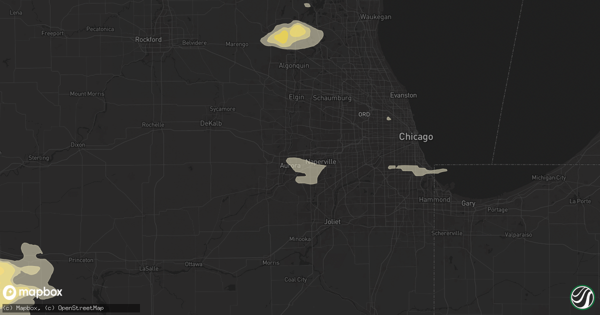Hail map in Aurora, IL on June 25, 2024