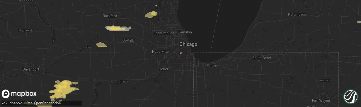 Hail map in Burbank, IL on June 25, 2024