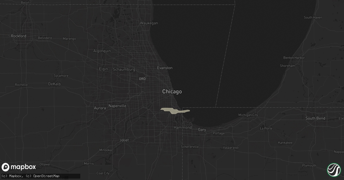Hail map in Chicago, IL on June 25, 2024