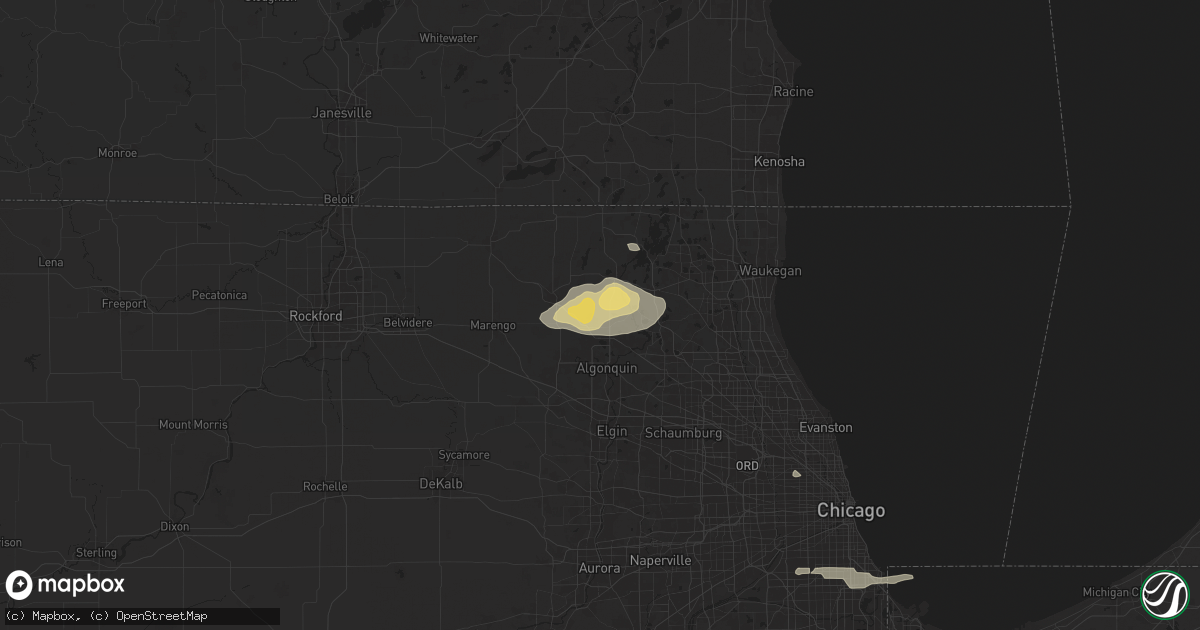 Hail map in Crystal Lake, IL on June 25, 2024