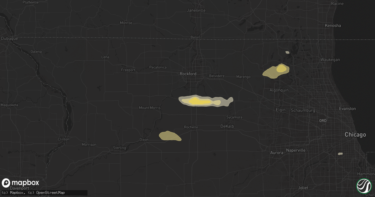 Hail map in Davis Junction, IL on June 25, 2024