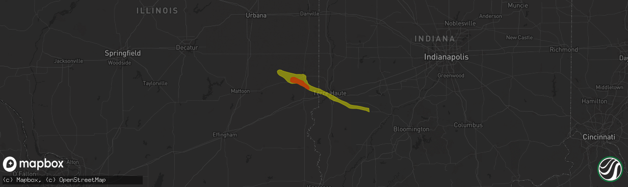 Hail map in Dennison, IL on June 25, 2024