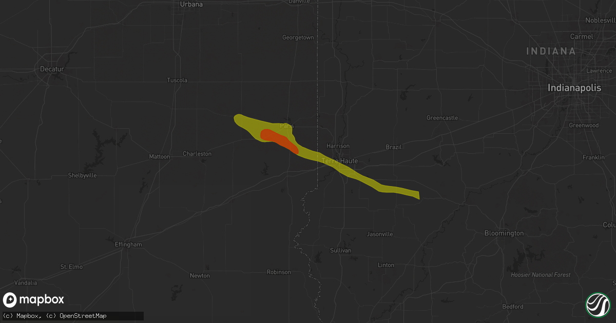 Hail map in Dennison, IL on June 25, 2024