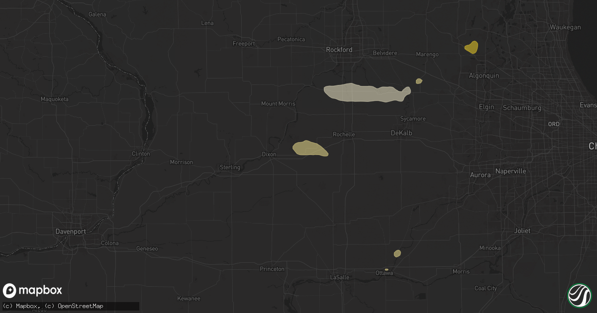 Hail map in Franklin Grove, IL on June 25, 2024