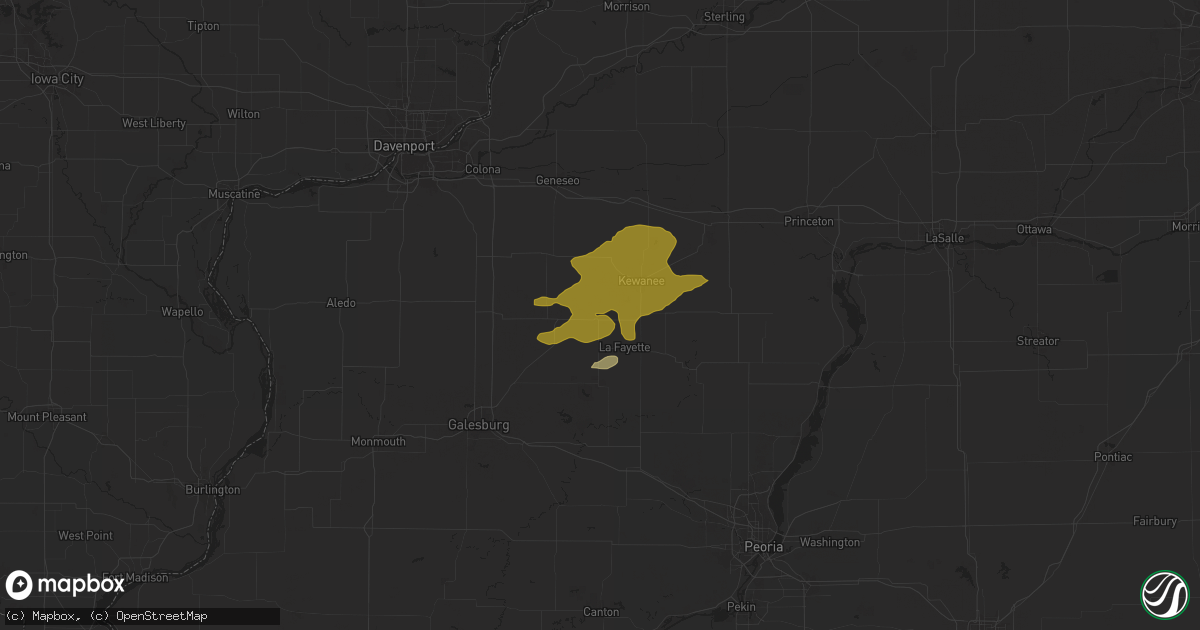 Hail map in Galva, IL on June 25, 2024