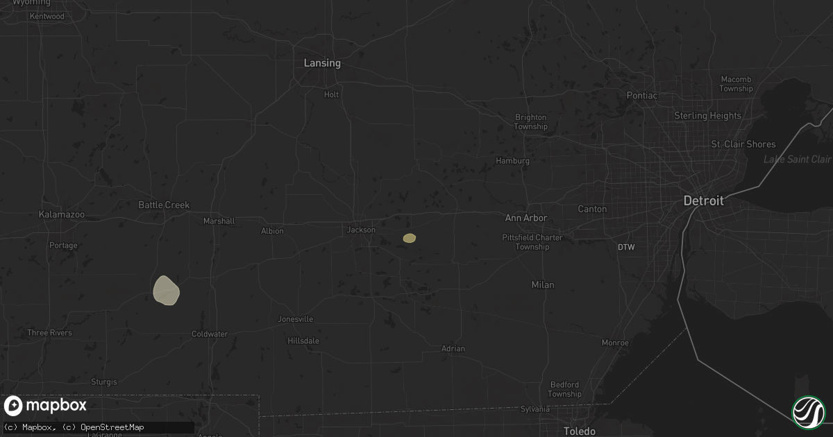 Hail map in Grass Lake, MI on June 25, 2024