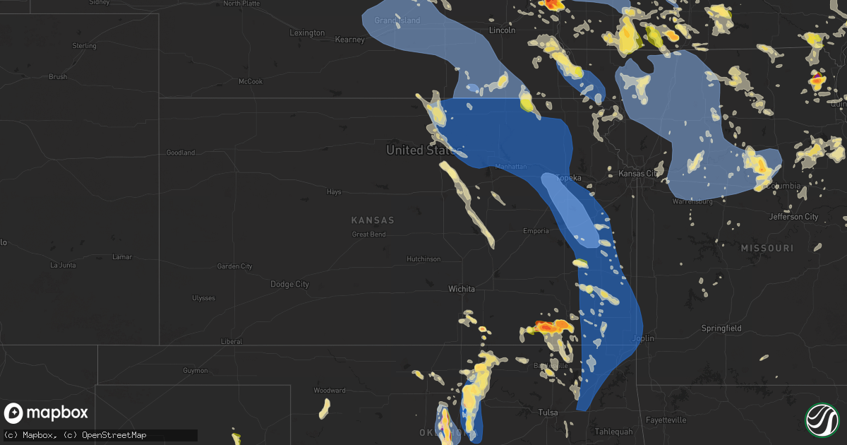 Hail map in Kansas on June 25, 2024