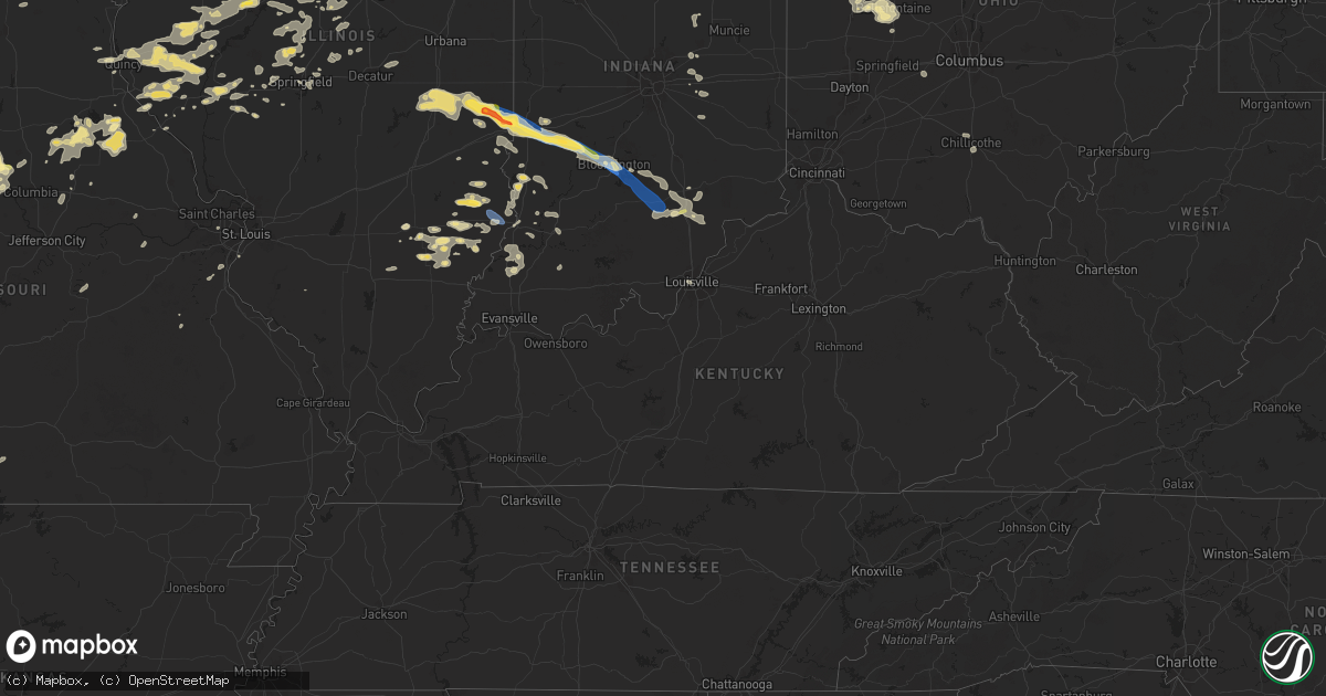 Hail map in Kentucky on June 25, 2024