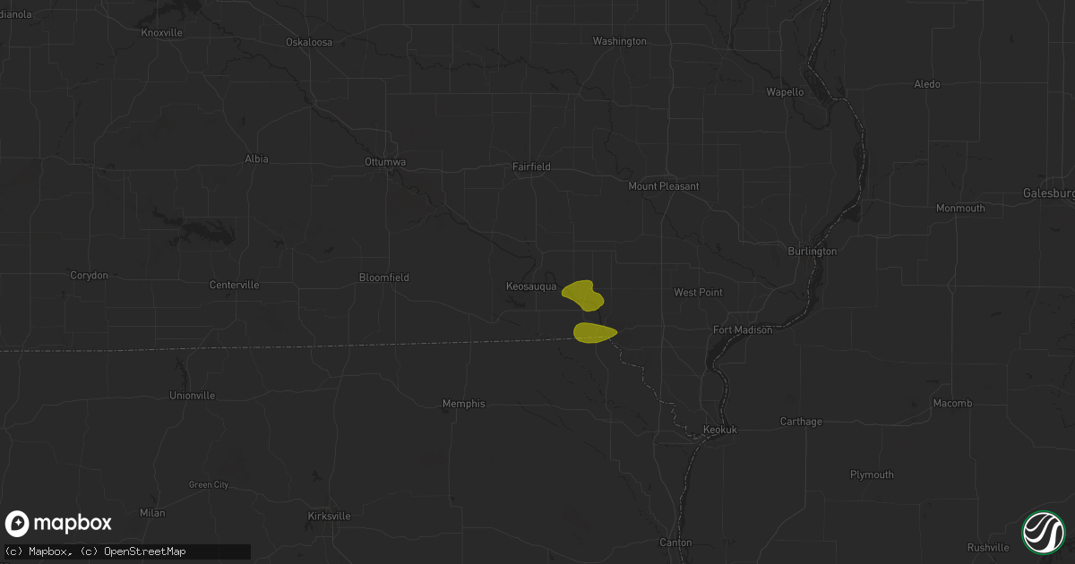 Hail map in Keosauqua, IA on June 25, 2024