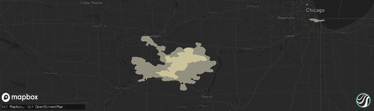Hail map in Kewanee, IL on June 25, 2024