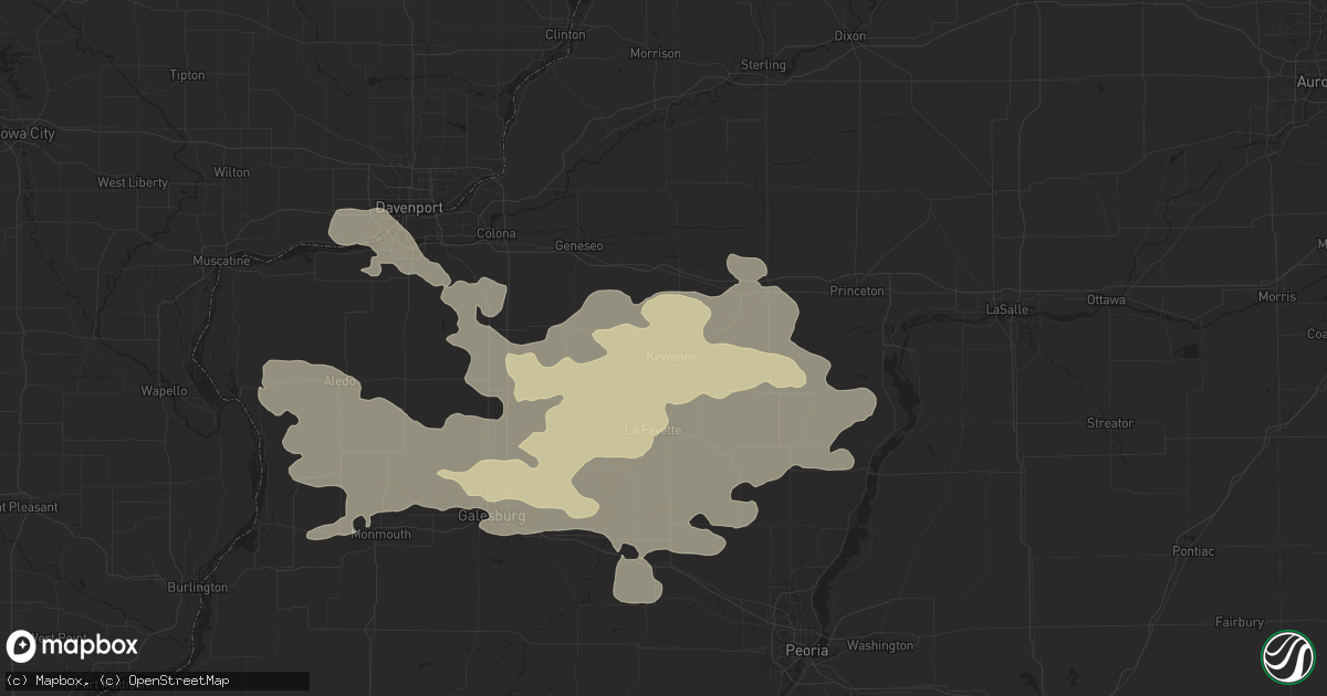 Hail map in Kewanee, IL on June 25, 2024