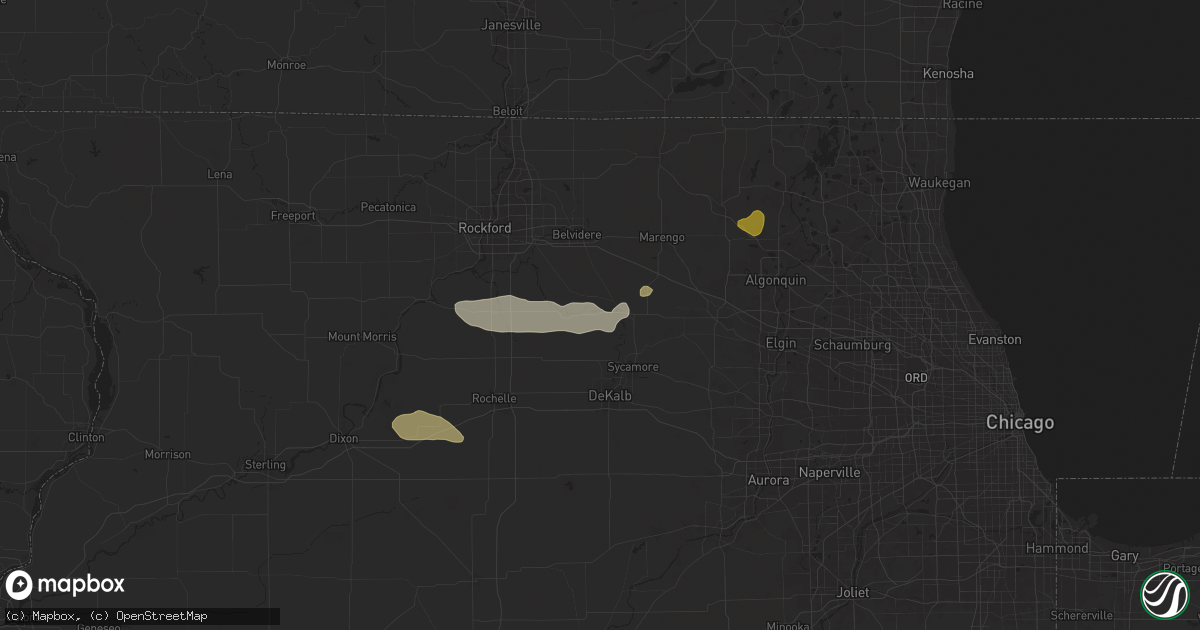 Hail map in Kingston, IL on June 25, 2024