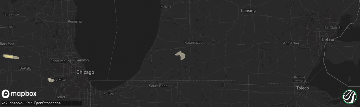 Hail map in Lawton, MI on June 25, 2024