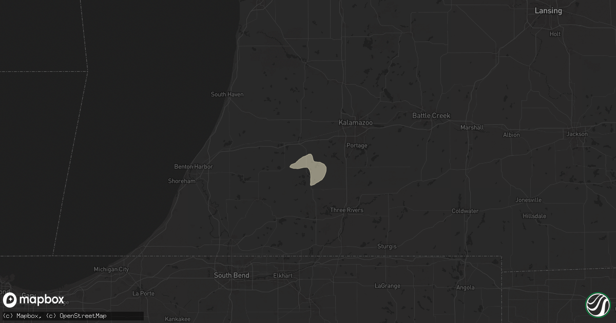Hail map in Lawton, MI on June 25, 2024