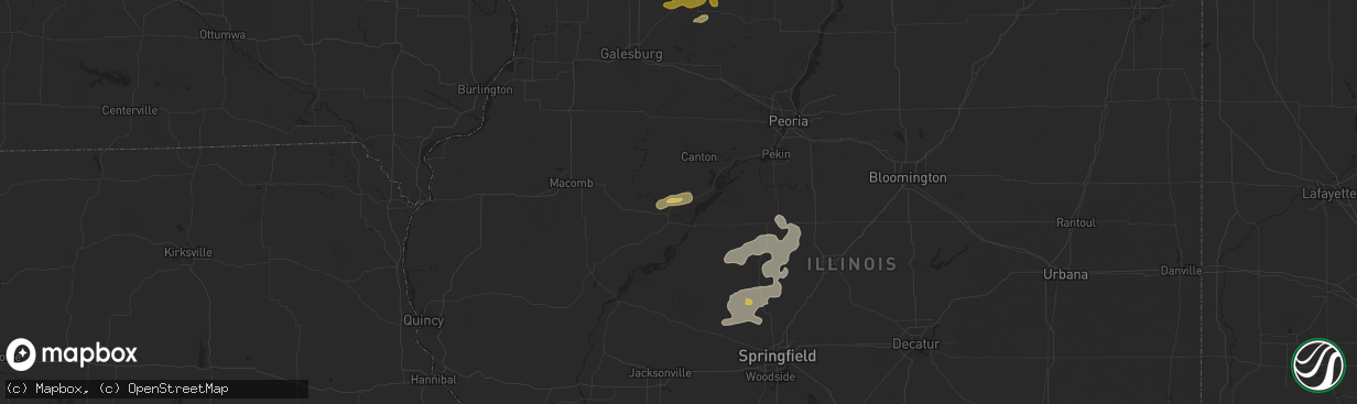 Hail map in Lewistown, IL on June 25, 2024