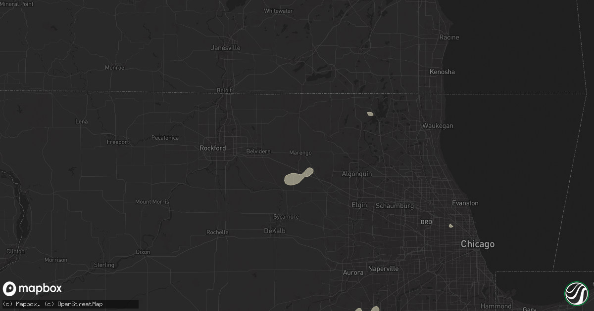 Hail map in Marengo, IL on June 25, 2024