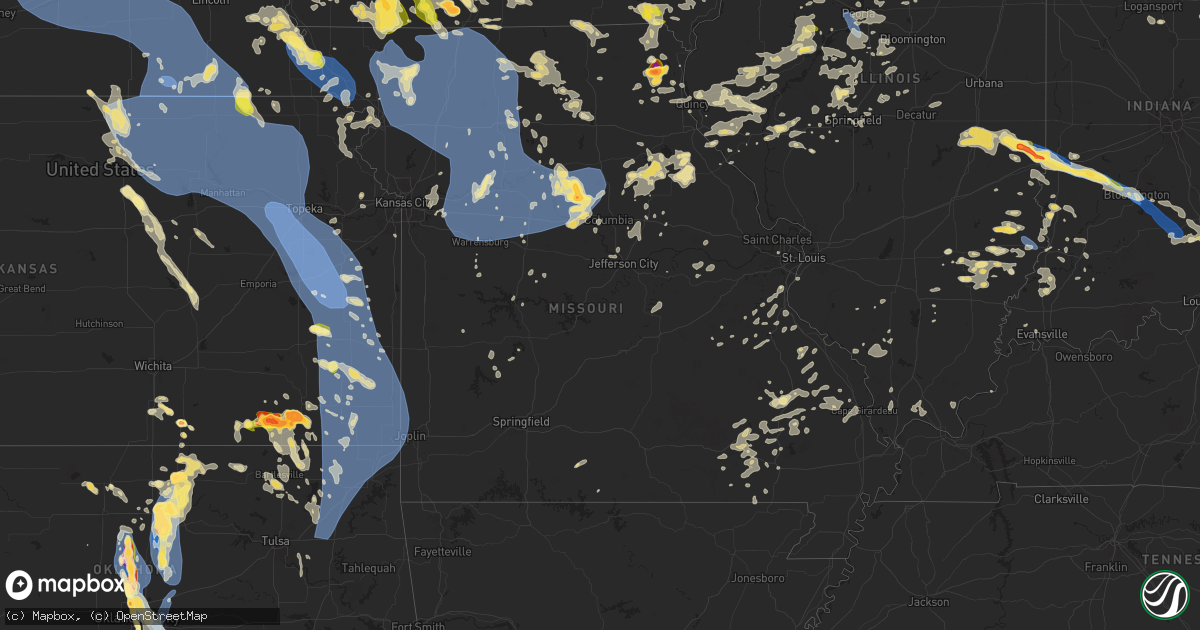 Hail map in Missouri on June 25, 2024