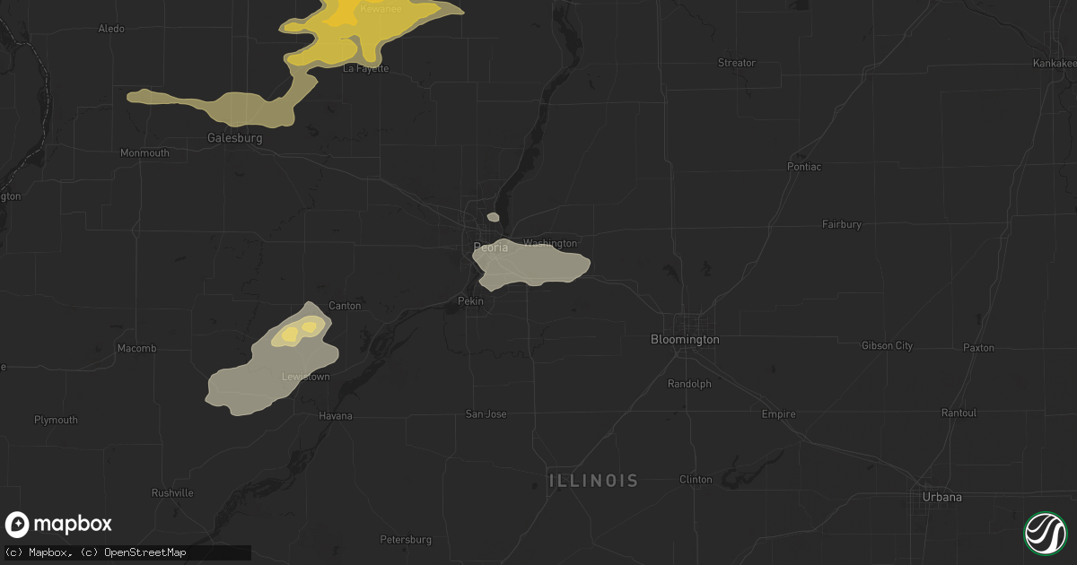 Hail map in Morton, IL on June 25, 2024