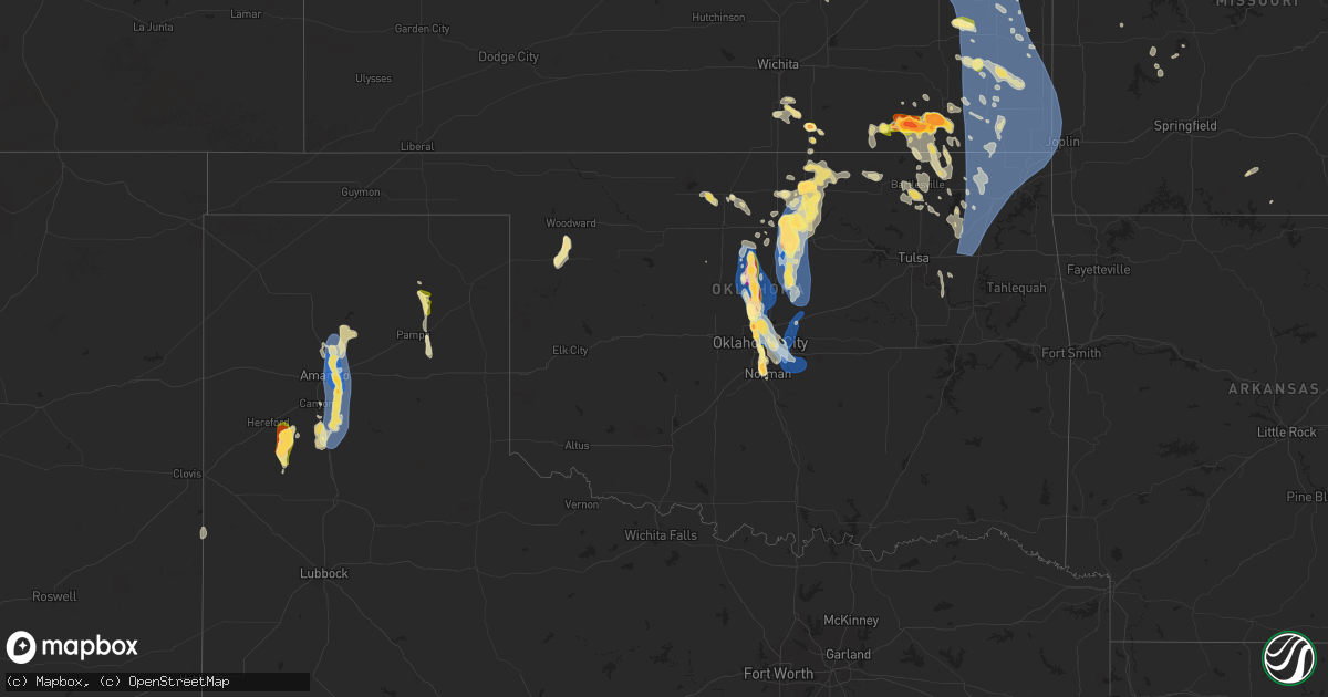 Hail map in Oklahoma on June 25, 2024