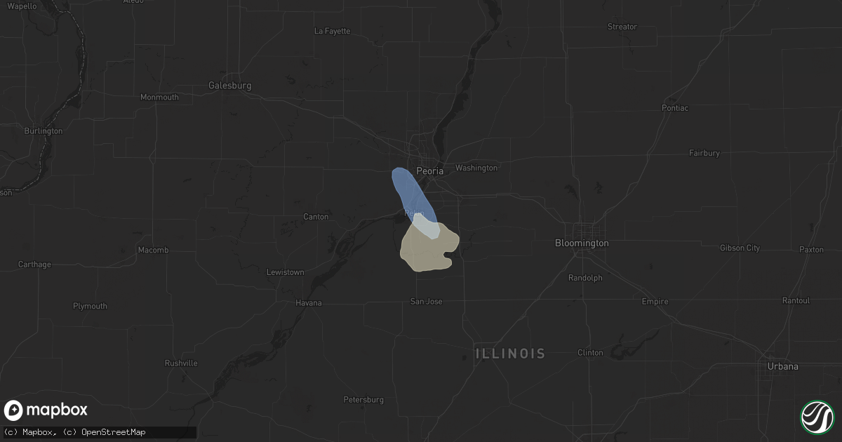 Hail map in Pekin, IL on June 25, 2024