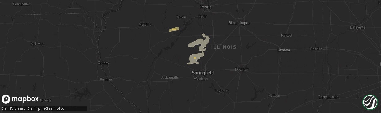 Hail map in Petersburg, IL on June 25, 2024